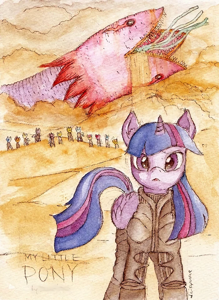 Dune - My little pony, Twilight sparkle, Tatzlwurm, MLP crossover, Dune, Traditional art