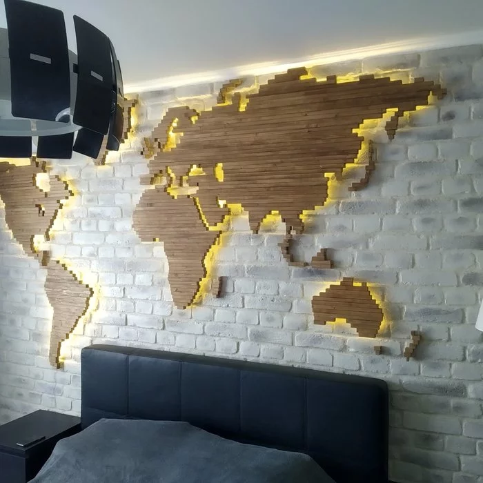 World map - panels on the wall - My, World map, Carpentry workshop, Decor, Loft, Wood products, Design, Longpost, Needlework with process