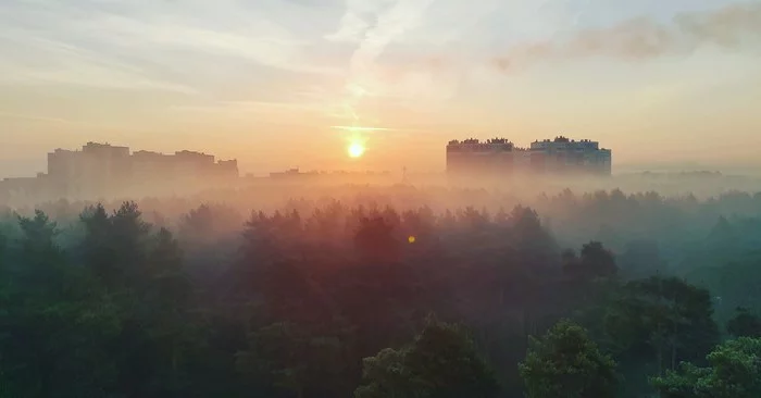 Иногда, рано-рано утром... - Моё, Пейзаж, Мобильная фотография, Утро, Доброе утро, Рассвет, Тверь, Туман