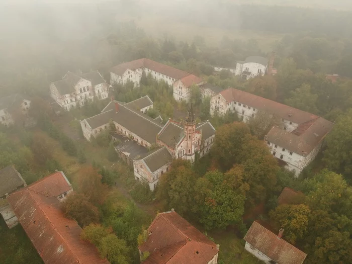 Заброшенная психбольница Алленберг в Калининградской области - Моё, Фотография, Аэросъемка, Калининград, Заброшенное