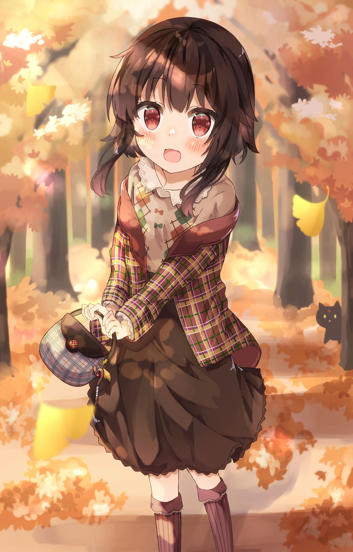     Konosuba, Megumin, Chomusuke, Anime Art, 