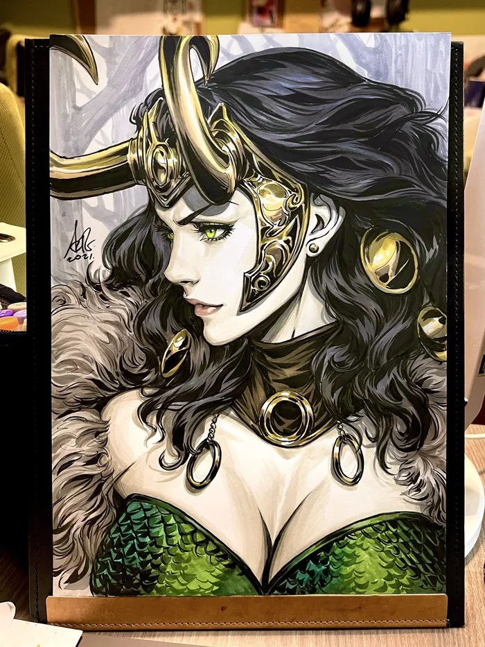 Loki - Drawing, Marvel, Loki, Rule 63, Girls, Artgerm, Art