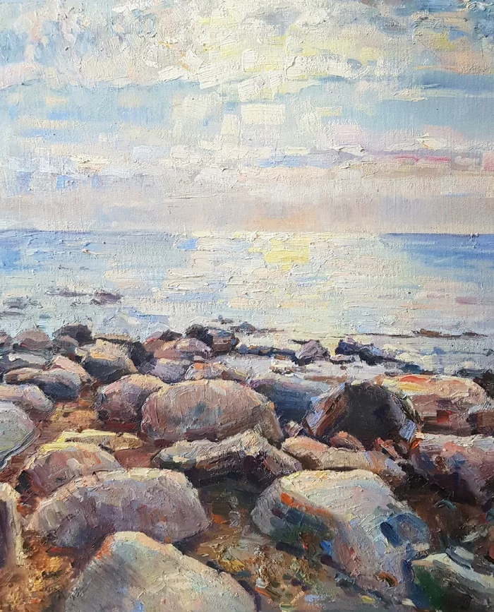 Painting - Butter, Nature, The Gulf of Finland, Saint Petersburg, Art, Art, Painting