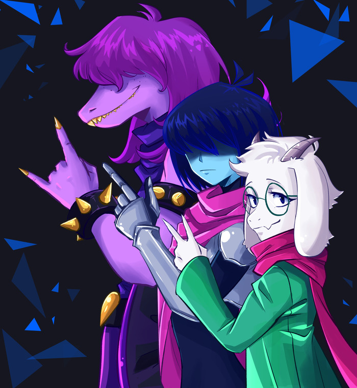    Deltarune, Kris, Ralsei, Susie