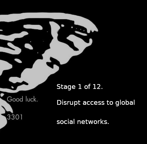 Disrupt social networks. Stage 1 of 12 - Cicada 3301, Fast