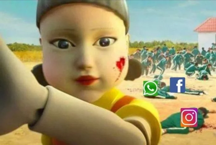 Social media crash in one picture - Whatsapp, Facebook, Instagram, Squid game (TV series), Crash