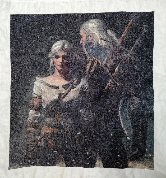 Witcher. - My, Needlework without process, Witcher, Cross-stitch, Ciri, Geralt of Rivia