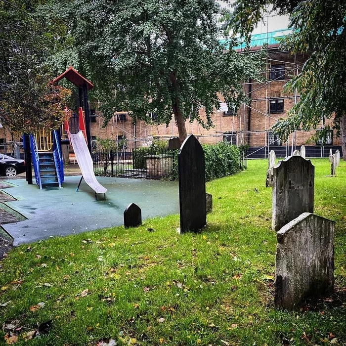 Life is a moment, between a hill and a cemetery - Cemetery, Slide, England
