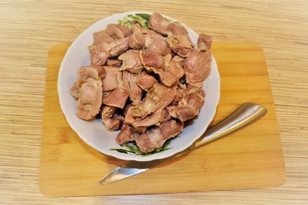 Chicken gizzards with mashed potatoes and vegetables - My, Chicken stomachs, Offal, Food, Cooking, Preparation, Nutrition, Recipe, Yummy, , Puree, Vegetables, Potato, Longpost