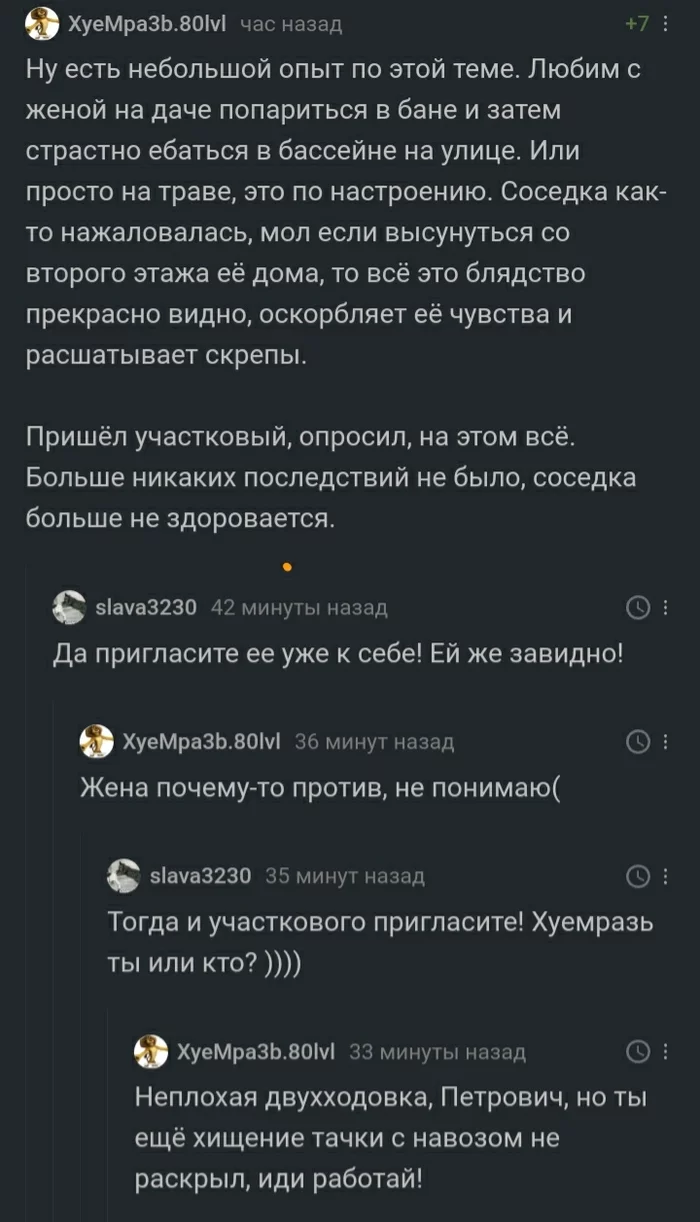 Многоходовочка - Многоходовка, Петрович, Соседи, Подглядывание, Скриншот, Комментарии на Пикабу