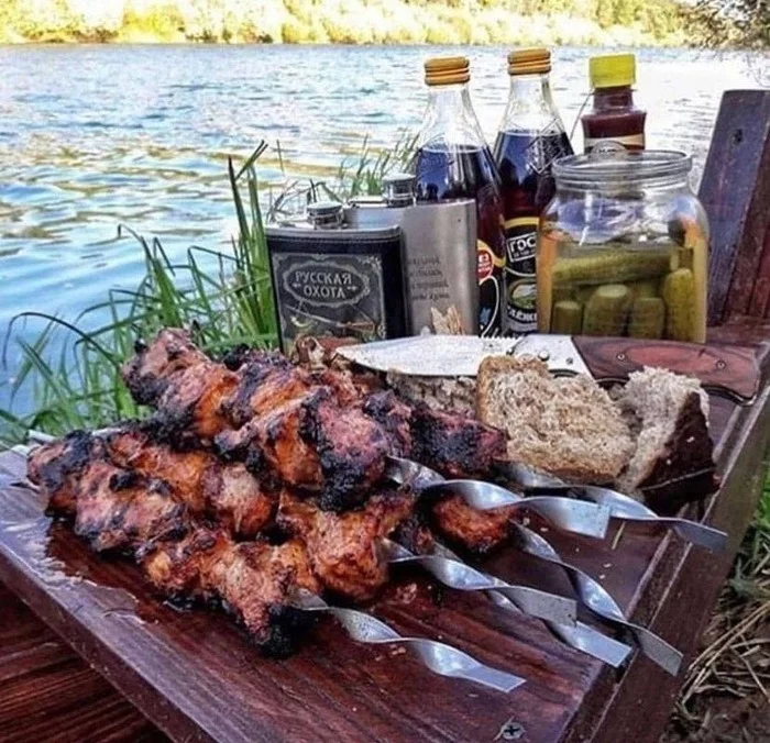 Outdoors)) - Shashlik, Nature, beauty of nature, Food, Yummy, Images, Interesting, Vodka, , Leisure, Relaxation, Camping