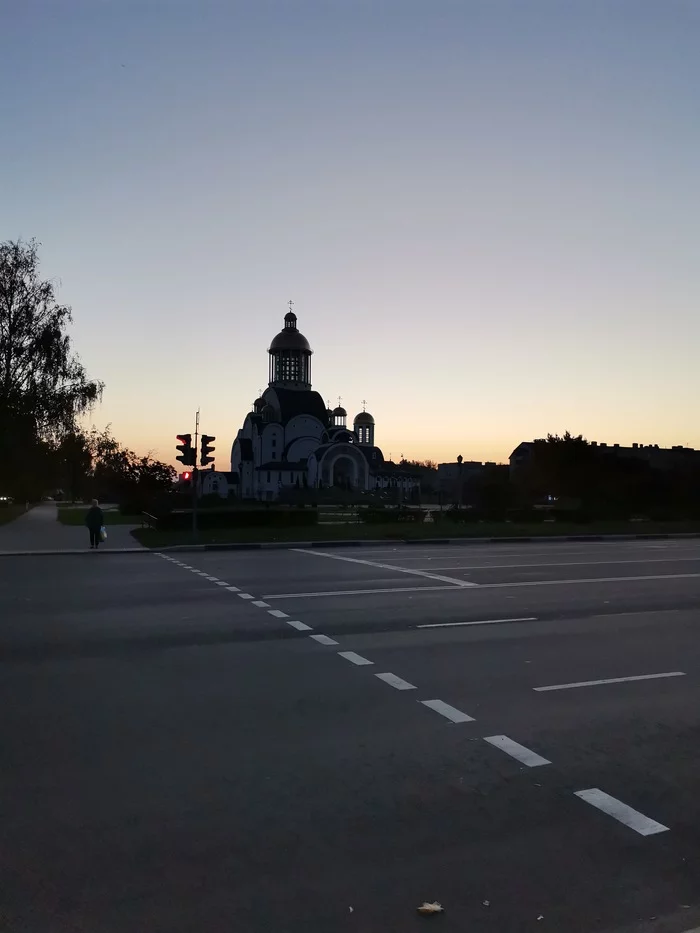 Good morning! Belarus, Soligorsk - My, Mobile photography, Nature, Church, Republic of Belarus, Soligorsk, Morning, dawn