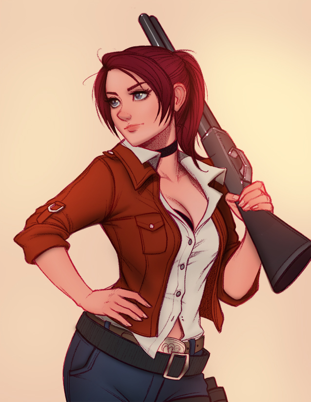 Claire Redfield - Art, Drawing, Anime, Anime art, Resident evil, Claire redfield, Tsuaii