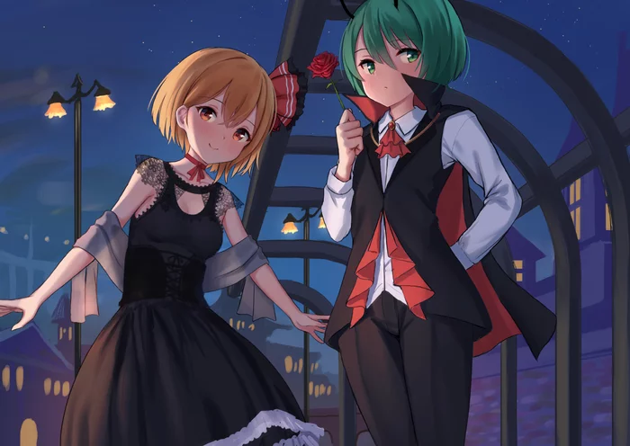 Rumia & Wriggle - Touhou, Rumia, Wriggle nightbug, Anime art, Anime, Roke