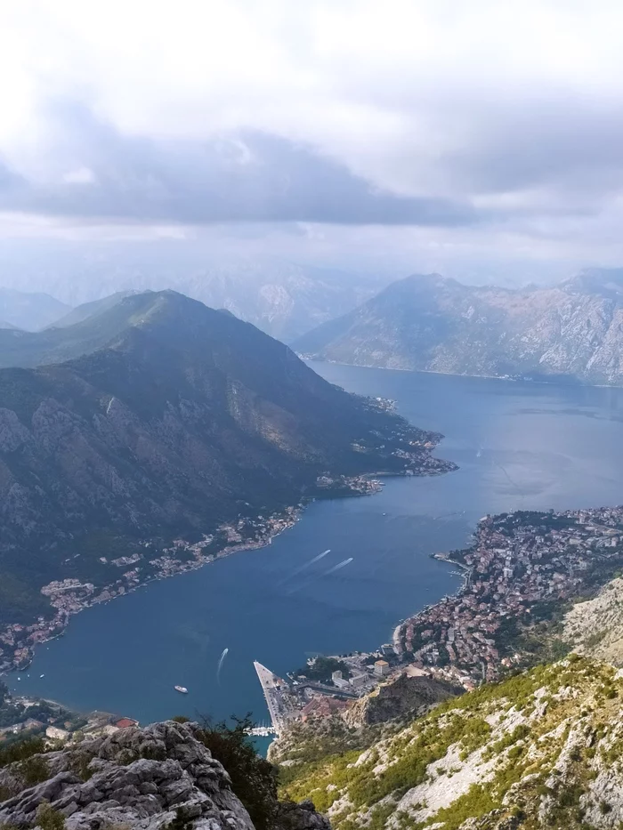 View of the Bay of Kotor from above - My, Travels, Mobile photography, Montenegro, The mountains, Bay of Kotor, Kotor