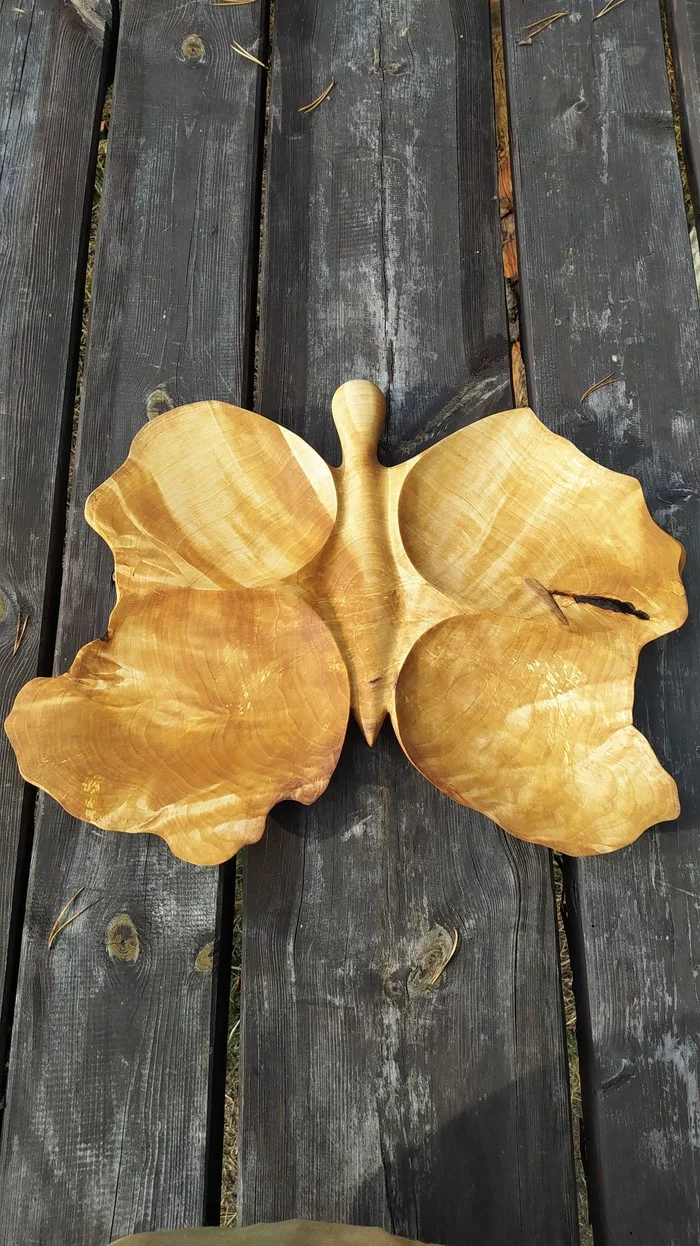 Butterfly - My, Handmade, Wood carving, With your own hands, Longpost, Needlework without process