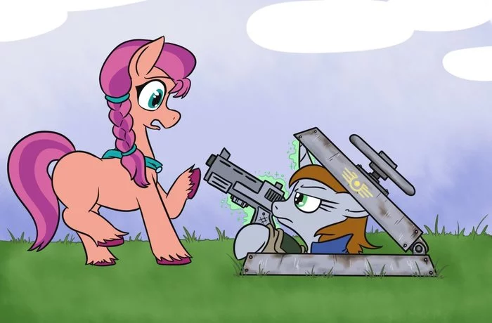 Sunny met Pip - My little pony, Art, Fan art, PonyArt, Pip, Sunny starscout