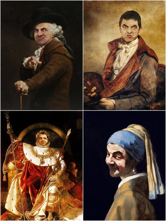 Mr. Bean - Mr. Bean, Crossover, Face swap, Rowan Atkinson, Painting