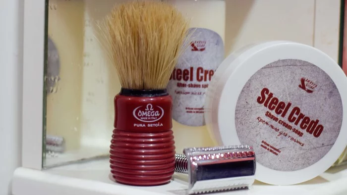 Review on the machine Merkur 37 slant (tuned. Shaving with Areffa soap - My, Shaving, Overview, T-Shaped Machine, Shaving soap, Video, Longpost