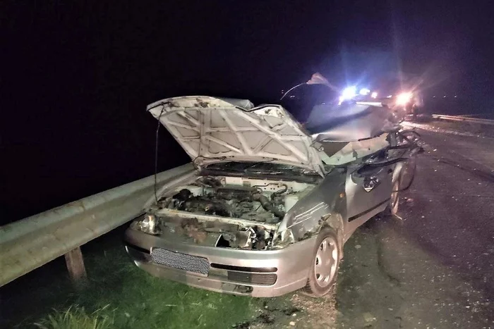 In Krupsky district, a car crashed into a seed drill - My, Road accident, Car, Republic of Belarus, Negative