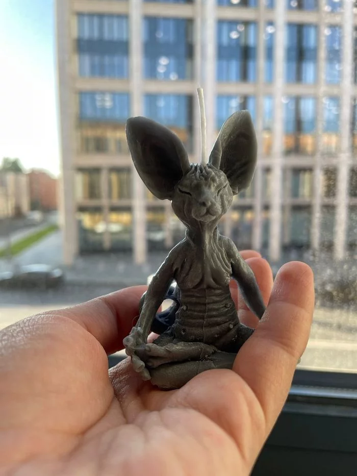 Cat Yogi, sphinx. Handmade candle - My, cat, Yoga, Sphinx, Candle, Handmade, crazy hands, Interior, Longpost, Needlework without process, , Needlework, With your own hands