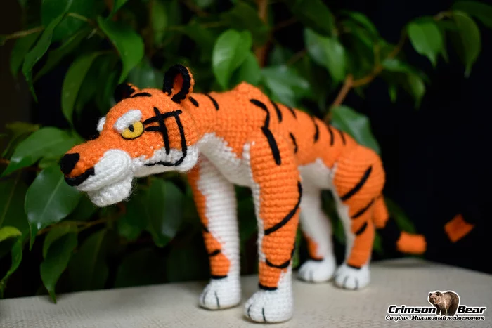 Shere Khan - My, Shere Khan, Tiger, Crochet, Toys, Knitted toys, Needlework without process, Longpost