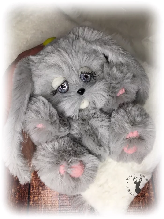 Handmade toys - My, Hare, Soft toy, Teddy hare, Handmade, Needlework without process, Longpost