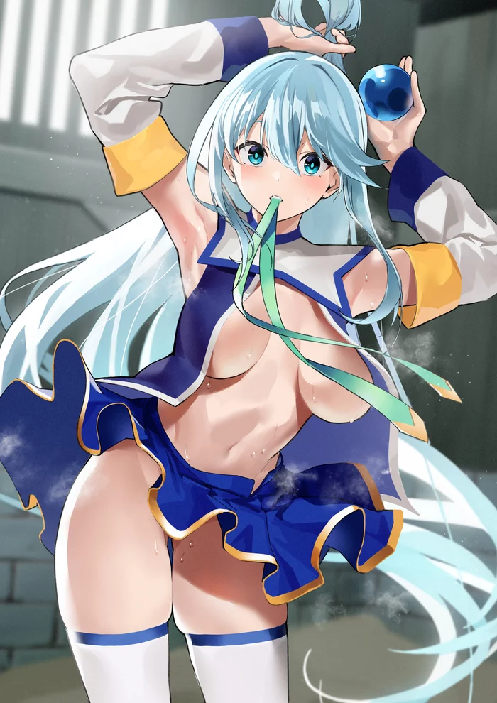 Aqua - NSFW, Anime, Anime art, Aqua, Konosuba, Art, Girls, Boobs, Hand-drawn erotica, , Stockings