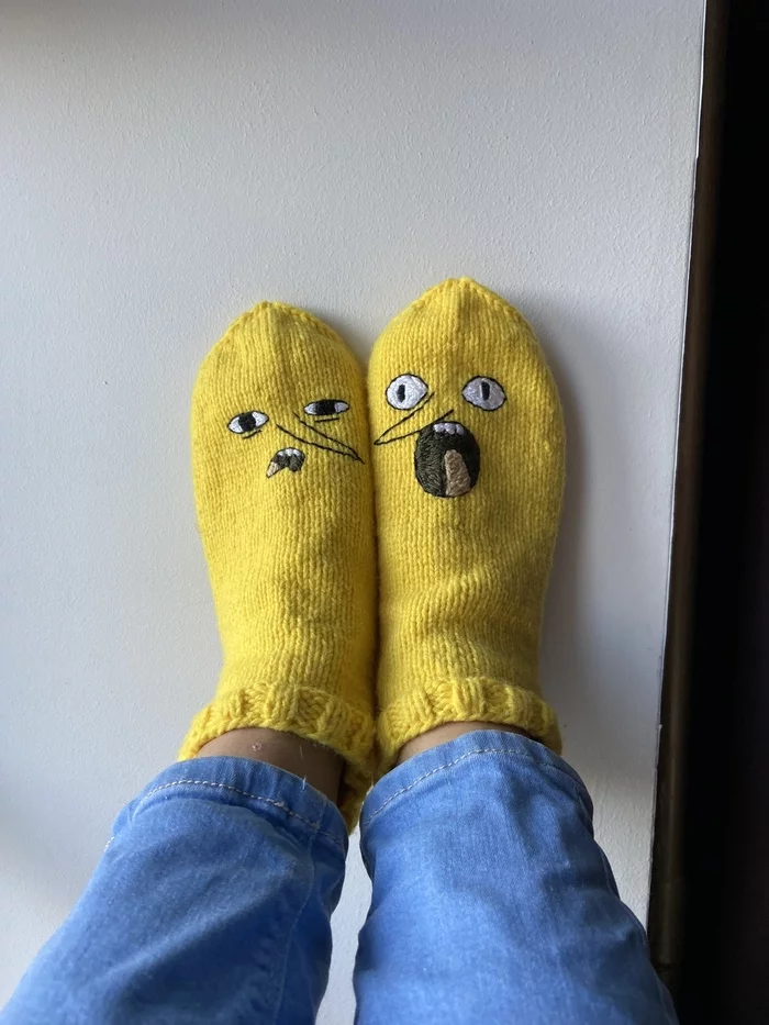 Unacceptably! - Tik tok, Knitting, Knitting, Socks, Adventure Time, lemongrab, Lemongrab, Needlework without process, , Embroidery, Video