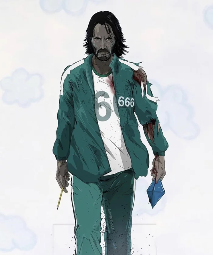 Squid game - game over - John Wick, Keanu Reeves, Squid game (TV series), Art, Crossover