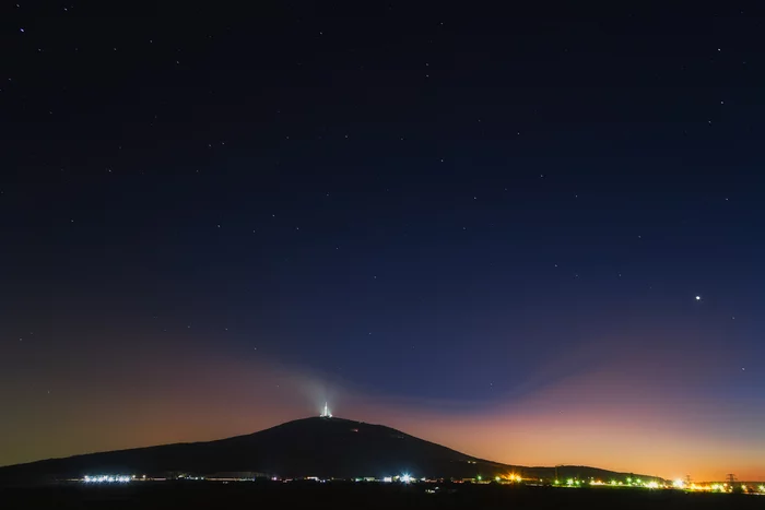 Starry sky over Mashuk - My, The photo, Mashuk, Pyatigorsk, Night, Tywed, Starry sky