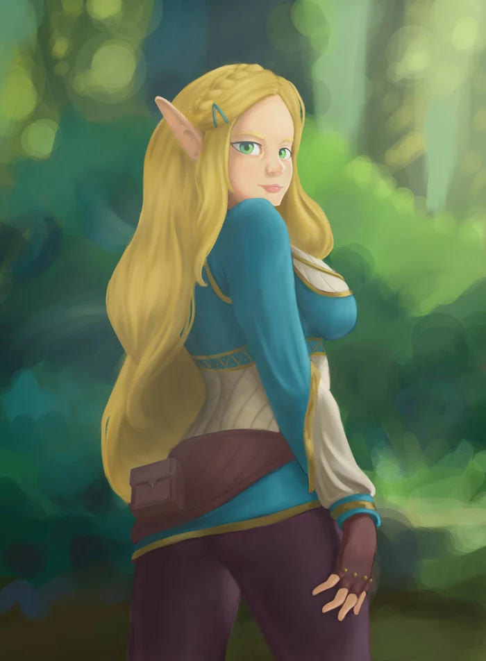 Zelda - My, The legend of zelda, Princess zelda, Digital drawing, Fan art