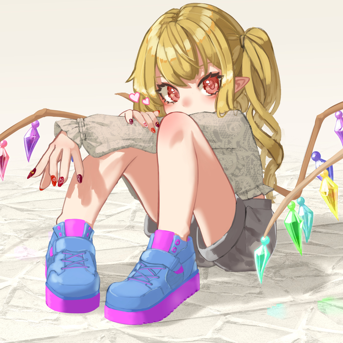 Flan-chan Touhou, Flandre Scarlet, Anime Art, , 