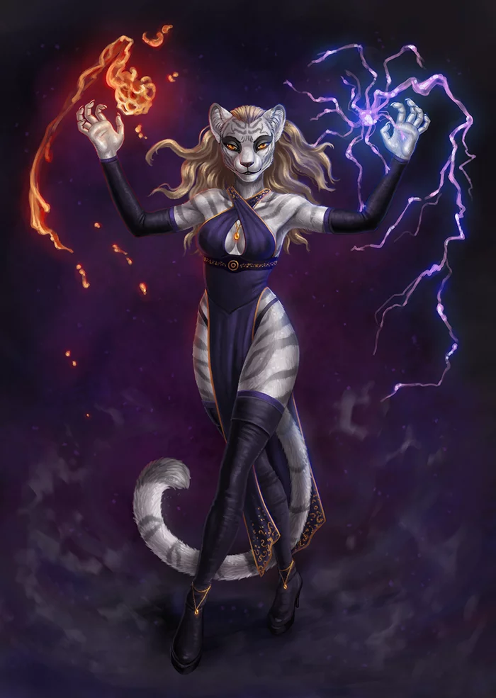 Magician - Furry, Anthro, Art, Furry edge, Furry feline, Khajiit, The elder scrolls, Himeragoldtail, Longpost