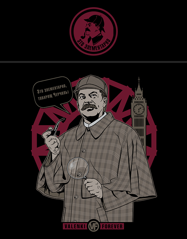 When born on the banks of the Thames - My, Digital drawing, Stalin, Sherlock Holmes, Detective