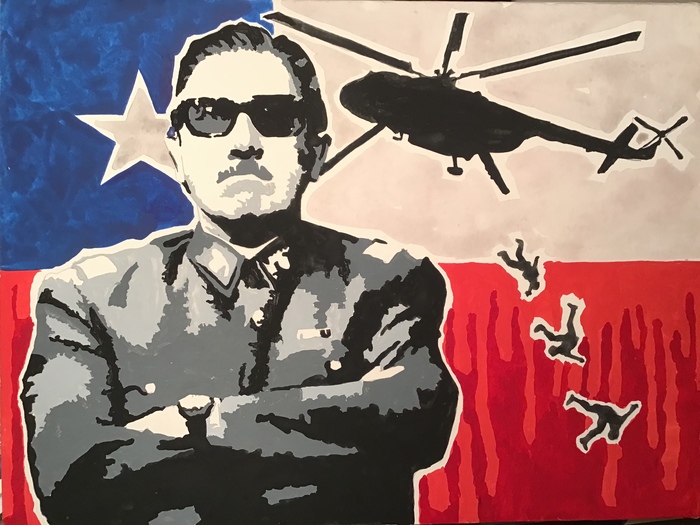 Чилийское Плакат, Пиночет, Чили, Вертолет