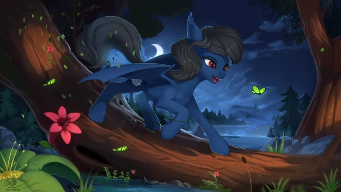 Little huntress - Discordthege, Batpony, Original character, My little pony