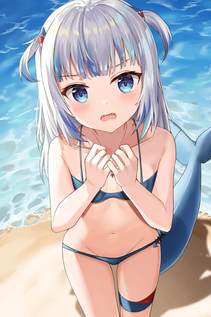 Gura - NSFW, Hololive, Gawr gura, Virtual youtuber, Anime art, Anime, Swimsuit