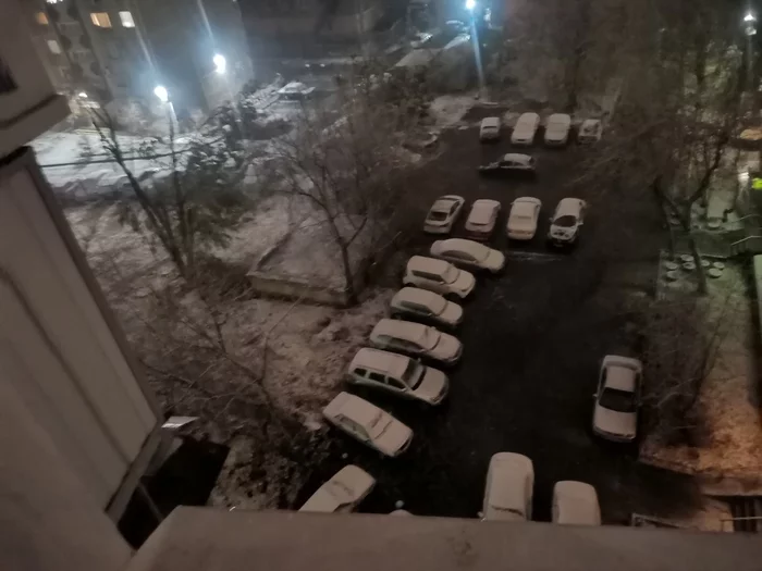 First snow 10/21/21 - My, Snow, Snowfall, Chelyabinsk, The street, Video