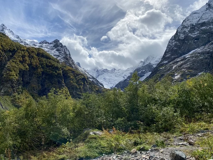 Домбай, ущелье Аманауз, Суфруджинские водопады - Моё, Кавказ, Домбай, Аманауз, Водопад, Природа, Красота, Путешествия, Длиннопост