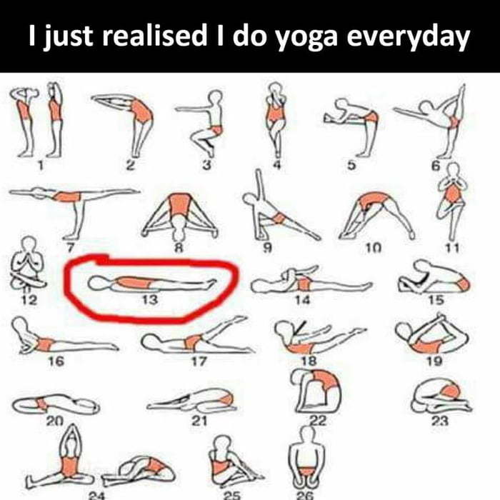 I just realized that I do yoga every day - Yoga, Picture with text, Translation