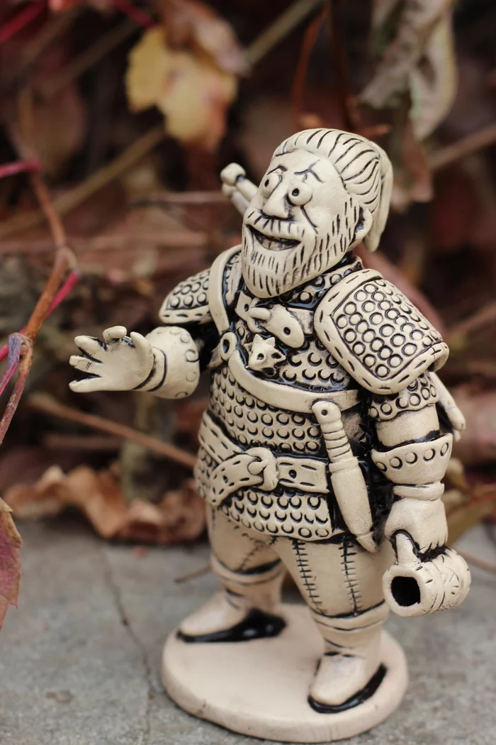 How's the beer, Geralt? - My, The Witcher 3: Wild Hunt, Witcher, Ceramics, His own ceramist, Figurines, Statuette, Longpost