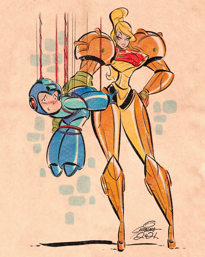 Samus vs MegaMan , Metroid, Samus Aran, Megaman