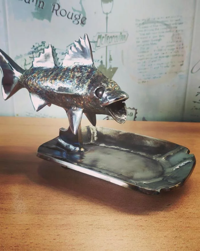 Ashtray - My, A fish, With your own hands, Needlework without process, Statuette, Welding, Ashtray, Longpost