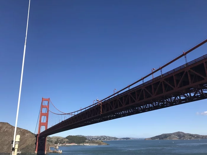 Golden gate from the sea - My, Sea, Bridge, Longpost