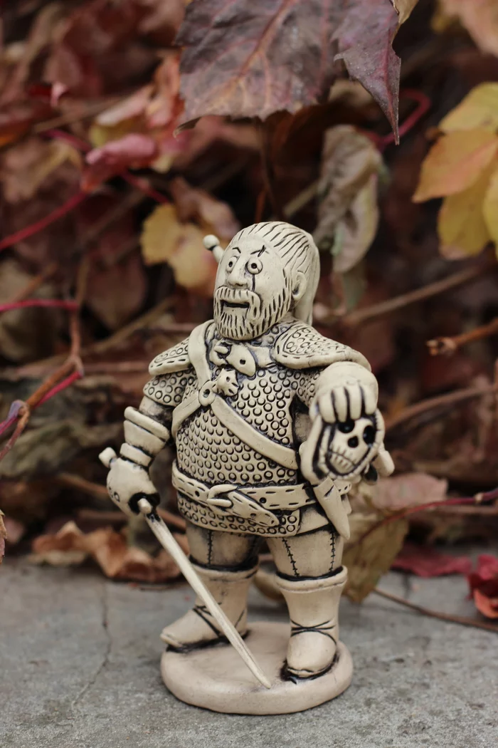 -There's someone's head lying around, isn't it yours? - My, The Witcher 3: Wild Hunt, His own ceramist, Ceramics, Figurines, Statuette, Cartoon, Handmade, Longpost