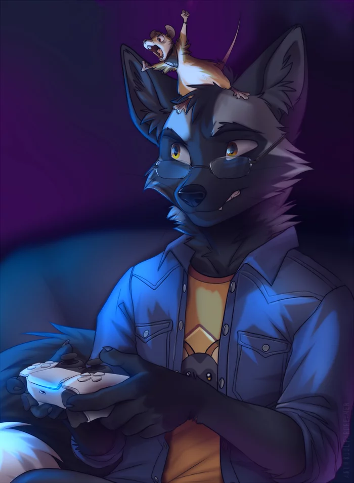 Game night - Фурри, Антро, Арт, Furry Fox, Koul Fardreamer