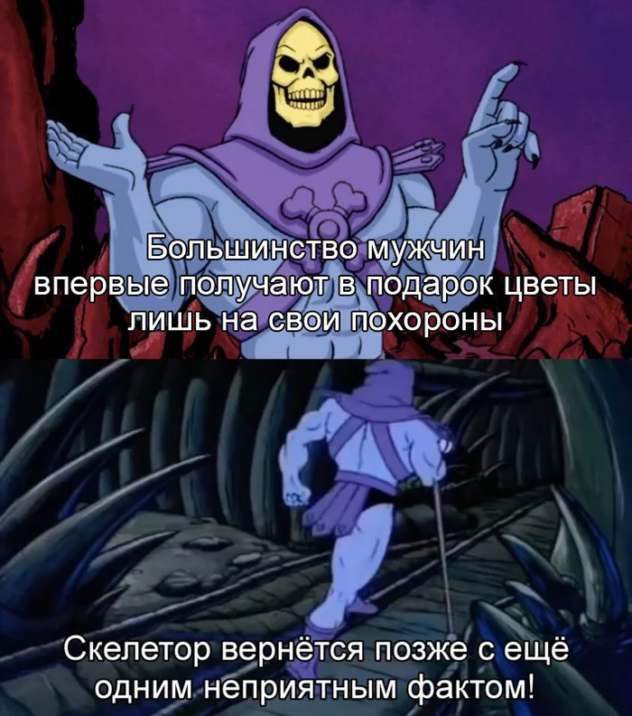 Очередной неприятный факт - Моё, Похороны, Цветы, Смерть, Скелетор, He-Man, Мемы