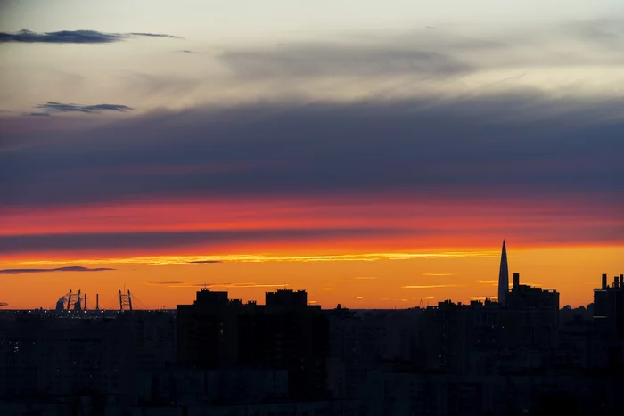 Beauty in St. Petersburg - Sunset, Saint Petersburg, Clouds, Silhouette, Town, Night city