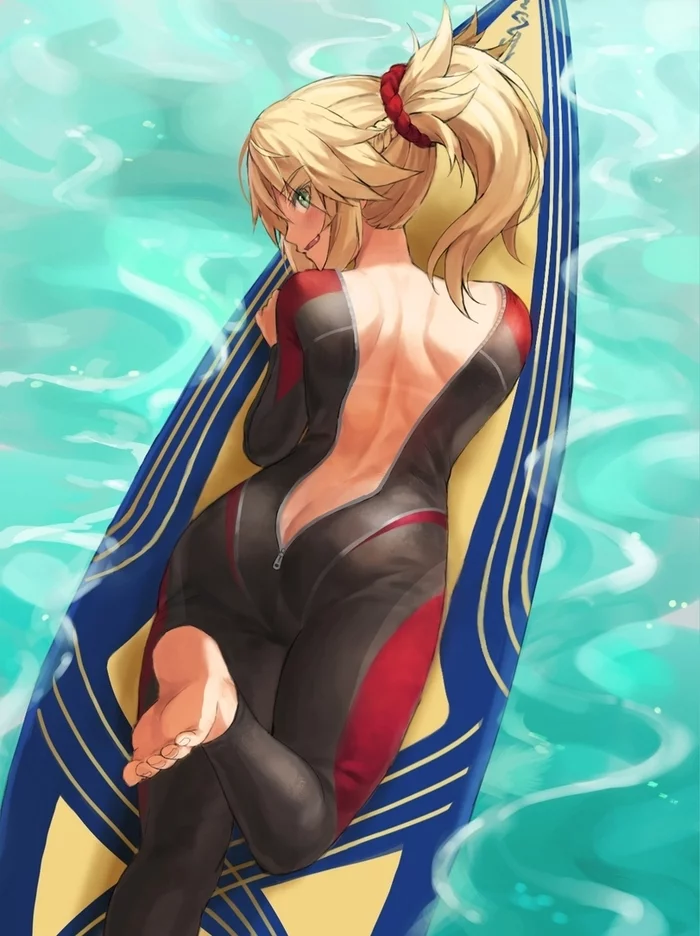 Surfing - NSFW, Tonee, Fate, Fate apocrypha, Fate grand order, Mordred, Anime, Anime art, Feet